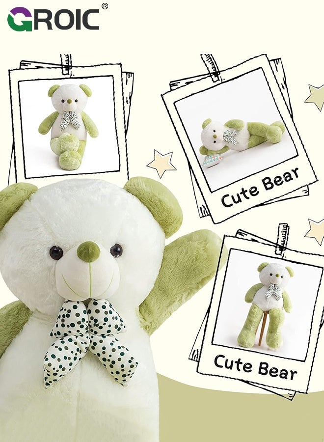 GROIC Big Teddy Bear, Cute Animal Plushies for Girls, Boys and Babies, Teddy Bear Plush Toy with Polka Dot Bowtie, Ultra Soft and Cute Plush Bear Stuffed Animal Toys for Girlfriend, Giant Teddy Bear, Green - Image 2